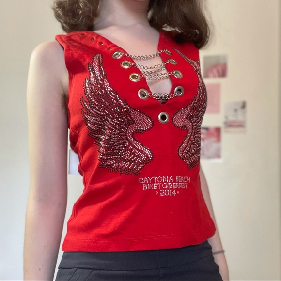 "Biketober fest" jewelled tank - Picture 4 of 6